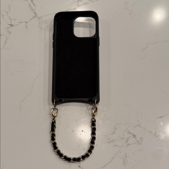Bandolier Black Phone Case with Gold Chain - Picture 2 of 3
